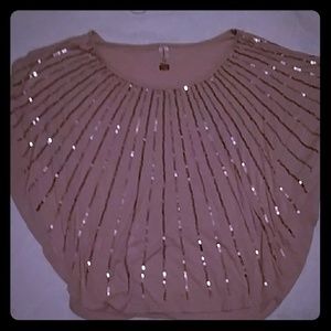Pink sequenced top